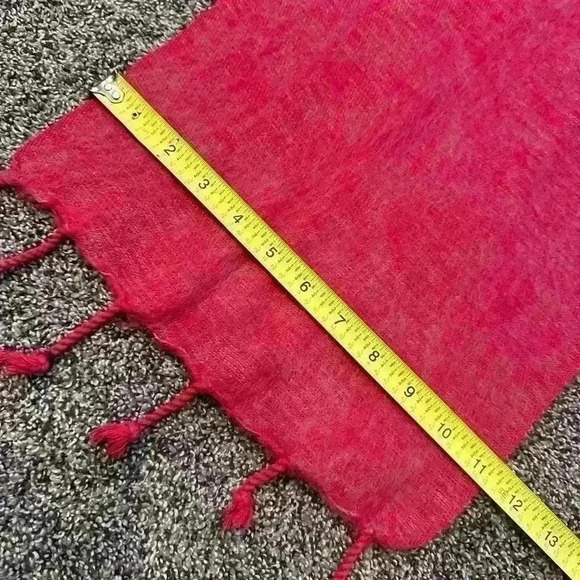 Red Sherpa woman’s scarf.69.5 “ x 11.5”.Beautiful red color w/ lots of character - Picture 5 of 6